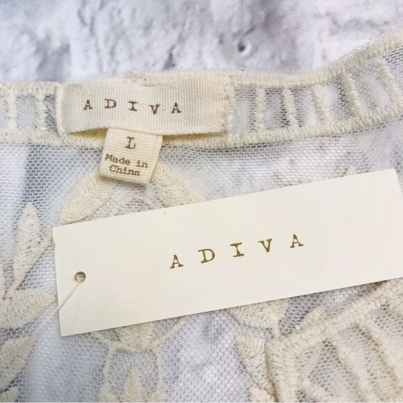 Adiva Embroidered Mesh Lace Top with Cami Sz. L NWT Fairycore - Picture 4 of 11
